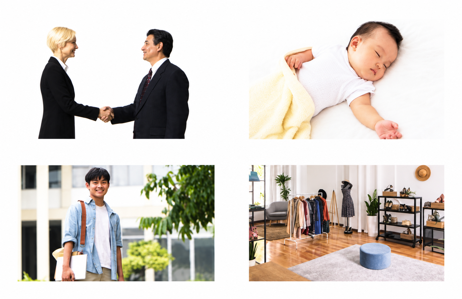 Các hình A đến D cho câu 6-8