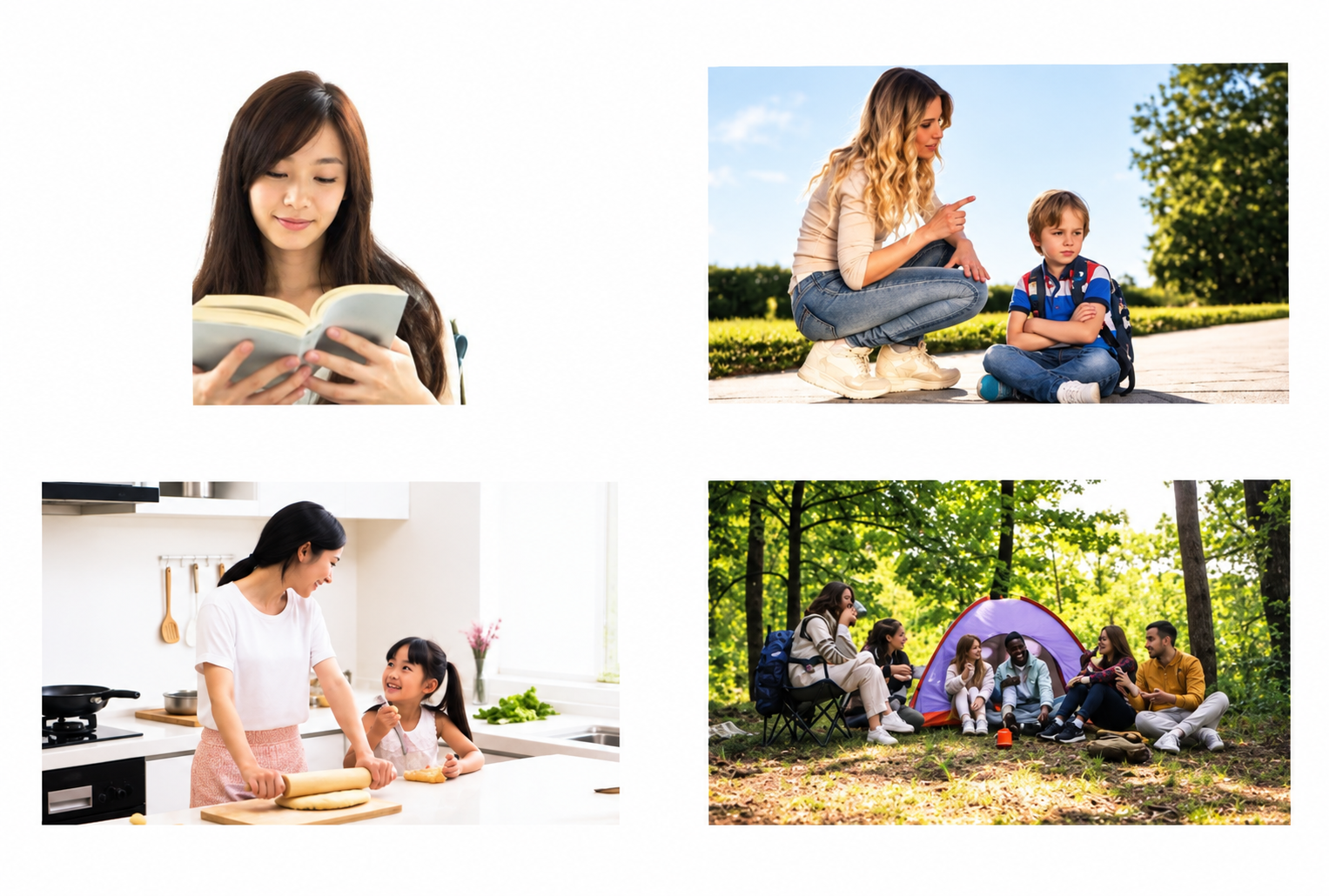 Các hình A đến D cho câu 11-13